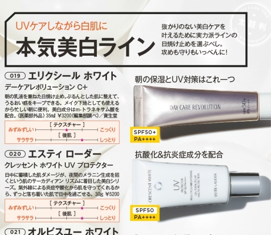 UVケアしながら美白に♥本気美白ラインUVケア太鼓判カタログ!
